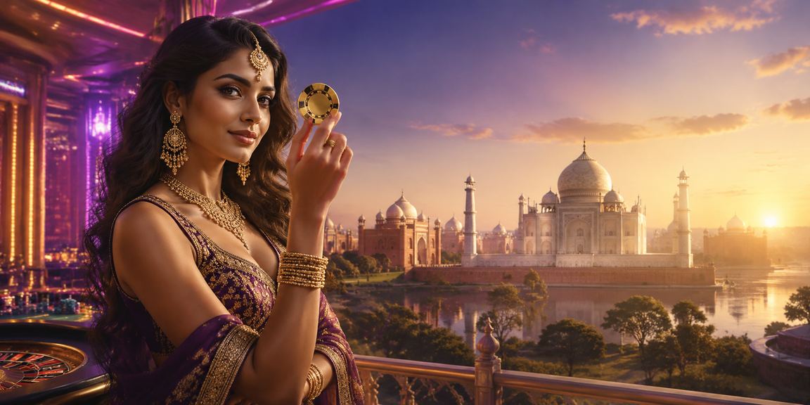 Roulette game with neon lights themed around Agra Taj Mahal